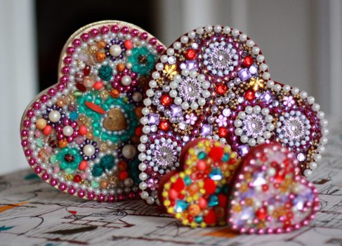 Heart Shaped Beaded Boxes