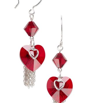 Make Crystal Heart Earrings