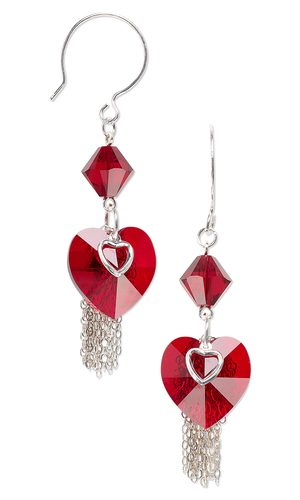 Make Crystal Heart Earrings 