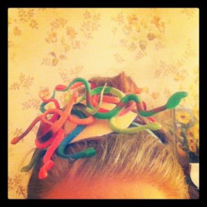 Heather's snake fascinator