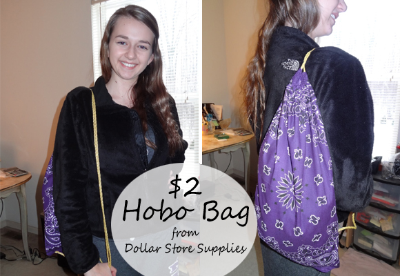 dollar store bandana clotheseline hobo bag