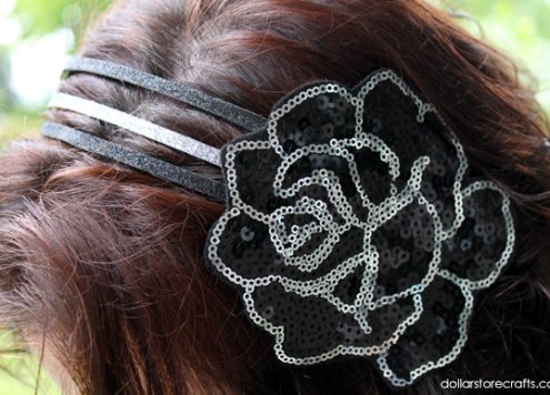 sequin rose glitter headband