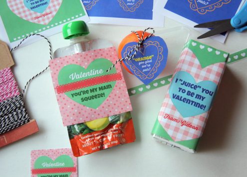 Valentine's Day Printables for Healthy Snacks