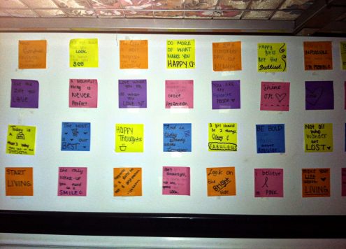 inspirational post it wall