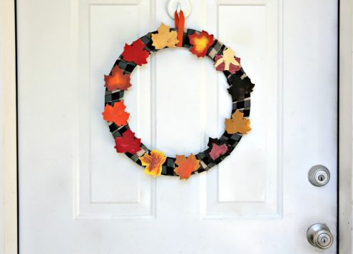 Make a Kid Art Painted Leaf Wreath