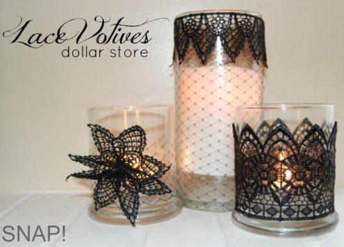 Make lace votive holders (via dollarstorecrafts.com)