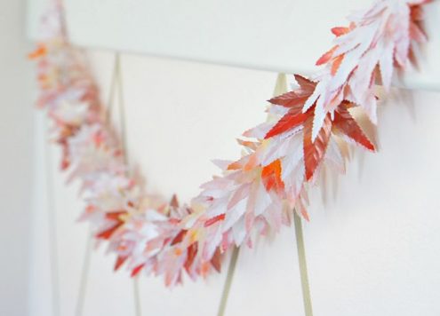 Dollar store craft: easy fall leaf garland