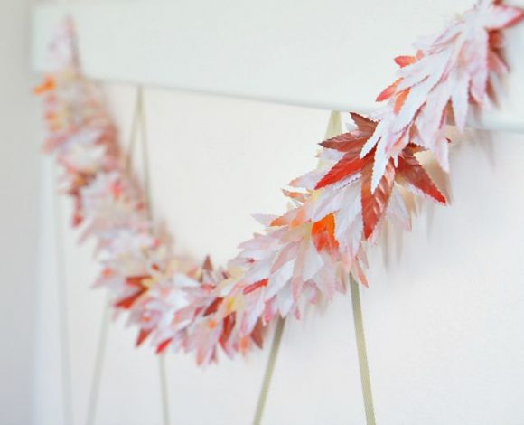 Dollar store craft: easy fall leaf garland