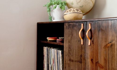 DIY leather drawer pulls