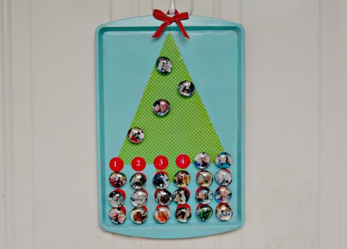 Make a Magnetic Photo Advent Calendar - a dollar store craft