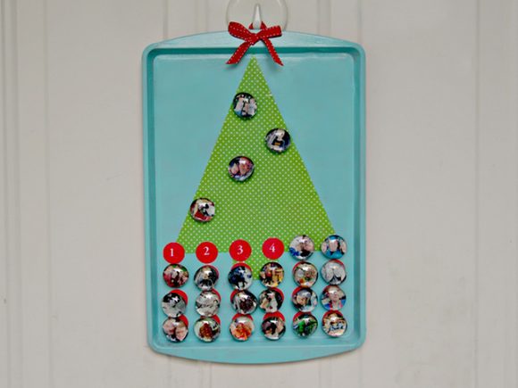 Make a Magnetic Photo Advent Calendar - a dollar store craft