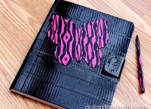 duct tape pen and notebook