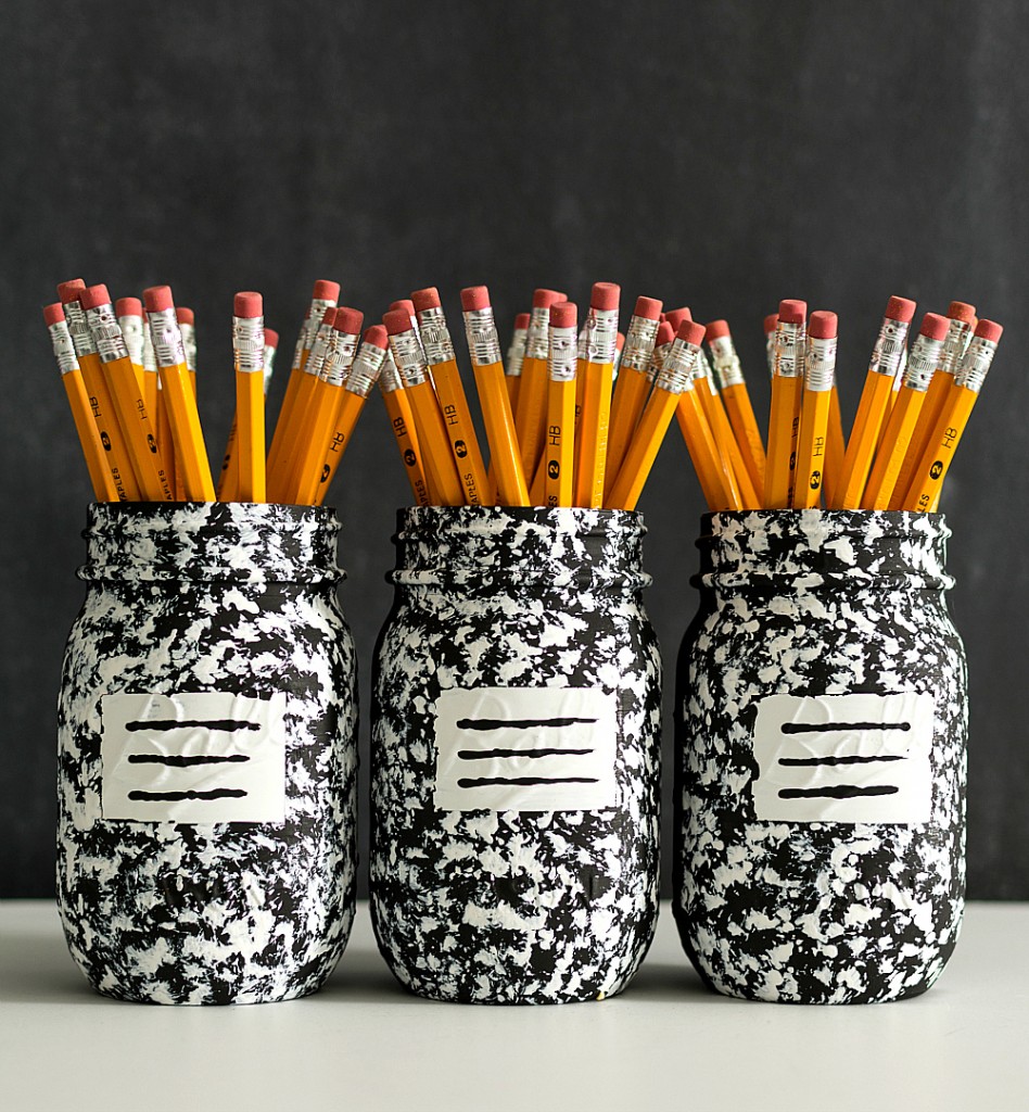 Make Composition Book Mason Jars