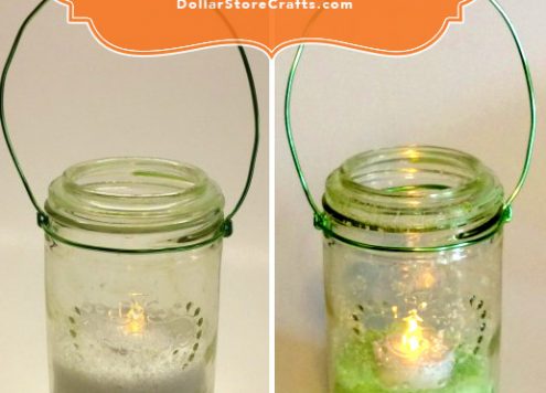 DIY Hanging Mason Jar Candle Holders - These glass jars have been rigged with wire hangers, giving them a lantern-like quality. Imagine how lovely our patio would look with a bunch of these hanging all around!