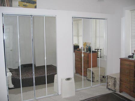 mirrored closet doors