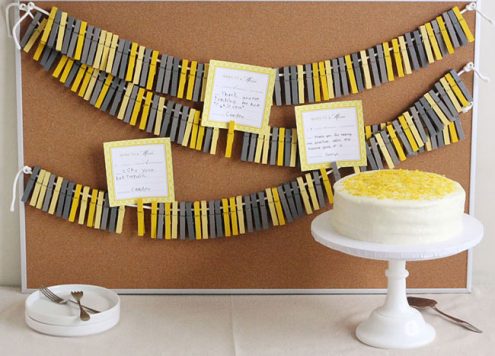 yellow and grey party decorations backdrop