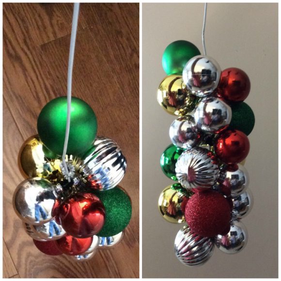 A wreath made out of ornaments has become a classic Christmas decoration. If you've always wanted one, you will be happy and surprised to find out just how easy and cheap it is to create your own! You can even use scratched or damaged ornaments for this project, making it a great way to give new life to old decorations that might otherwise be destined for the trash.