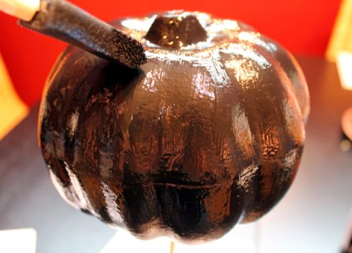 black painted foam pumpkin