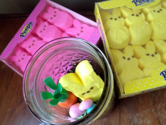 Peeps terrarrium jar dessert