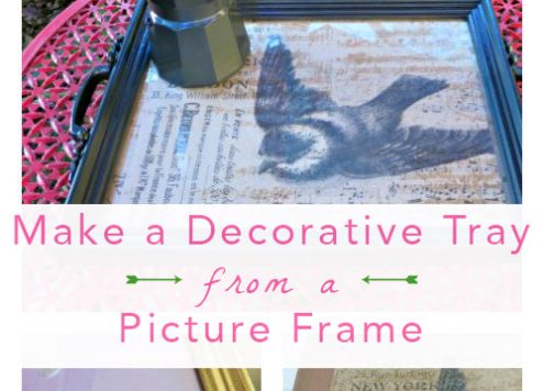 Decorative Tray from Photo Frames - I used bits and pieces from both the thrift store and my home to make a beautiful tray. I love the way it looks on my coffee table!