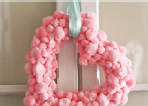 pom pom valentine wreath