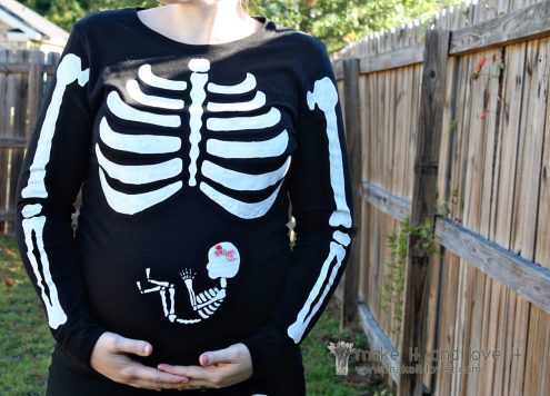 pregnant skelton costume