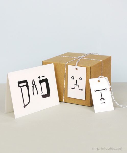 free printable father's day card and gift tags