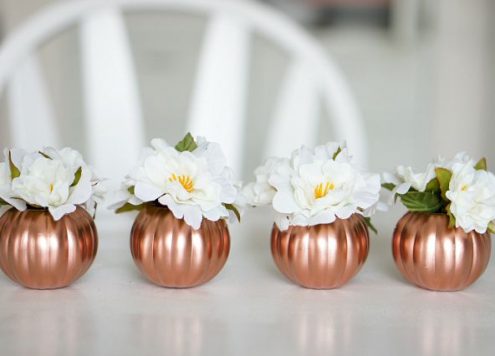 Dollar store craft pumpkin centerpiece