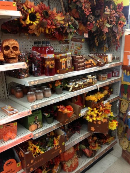 fall decor shopping at Dollar General