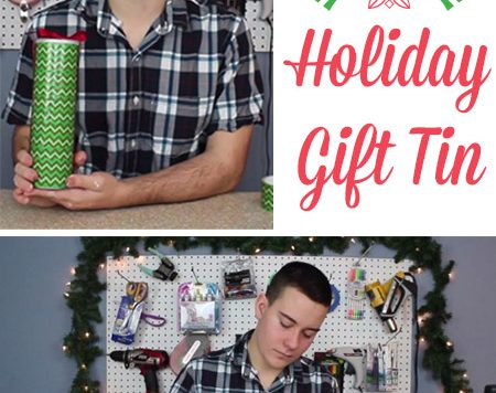 This recycled gift tin is super easy, no fancy gift wrapping skills required. You can use this idea with many different shapes and sizes of containers, so you can adjust it to fit many different gifts depending on your needs.