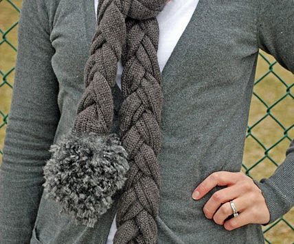 recycled sweater braided scarf