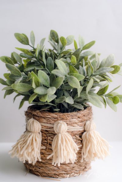 rope and tassel basket