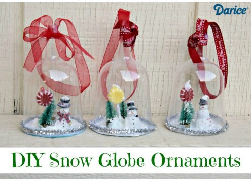Snowglobe Ornaments from dollar store plastic goblets