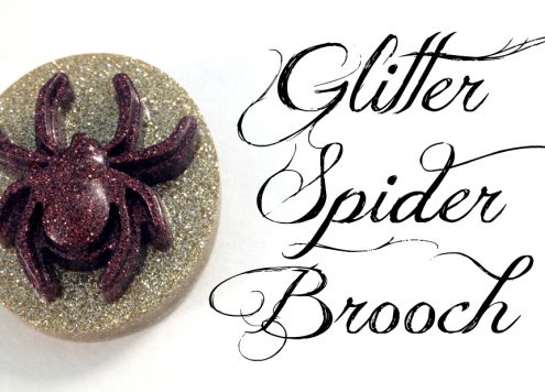 Make Glitter Spider Pins