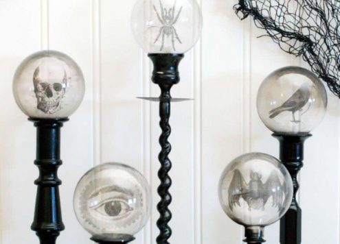Spooky Crystal Ball Candlesticks