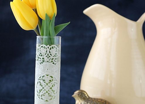 Make a Doily Wrapped Vase