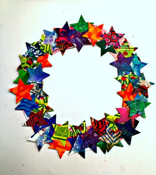 Make a Mixed Media Paper Collage Wreath