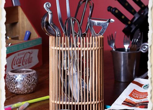 Coffee stir stick container