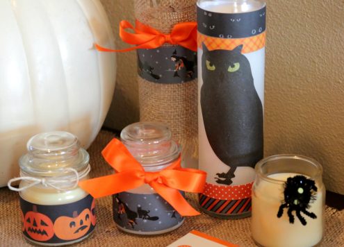Super easy Halloween candle craft - using dollar store candles