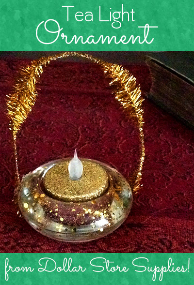 You can make this cute tea light Christmas ornament for as little as two dollars!