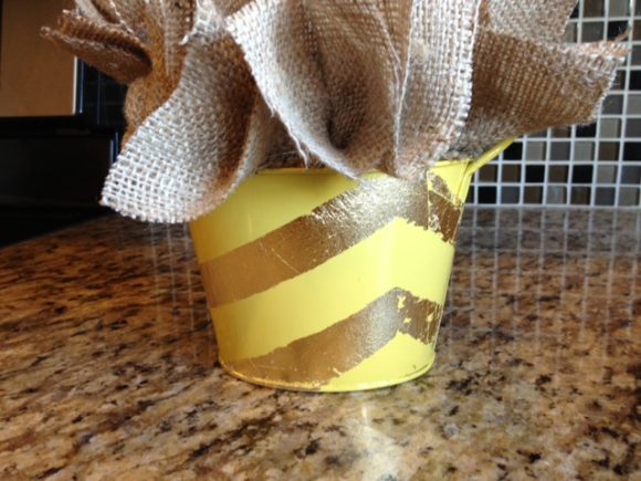 Gold leaf on a dollar store container