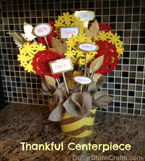 Shabby Glam Thankful Centerpiece - where dollar store meets Martha!
