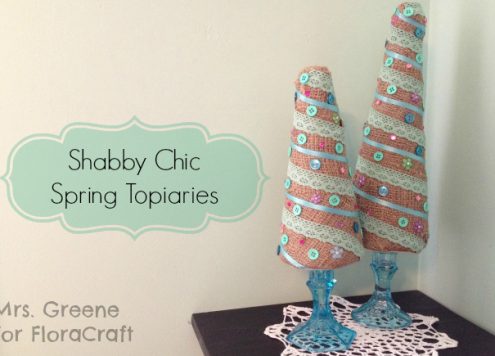 Make Burlap and Lace Topiary Trees