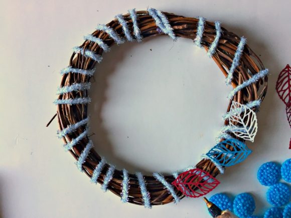 Turquoise & Red Valentine Heart Wreath