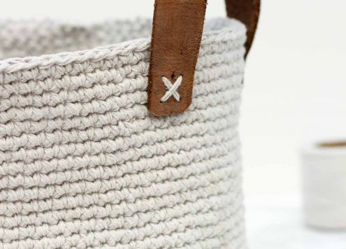 Dollar Store Craft: Twine and Leather Basket