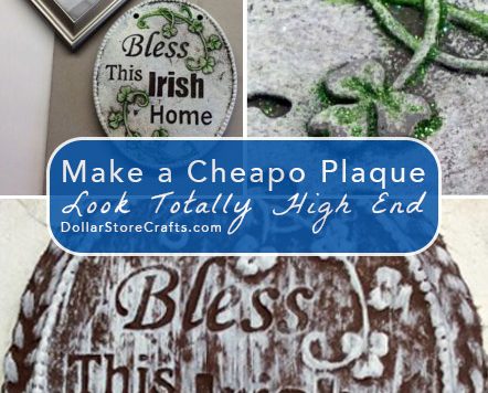 Decorative Plaque Makeover - It's easy to give cheap plaques a makeover to make them look more high-end.