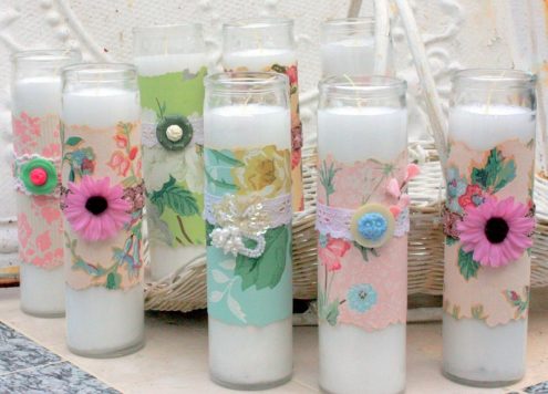 Make Wallpaper Wrapped Candles
