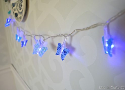 DIY washi tape butterfly lights