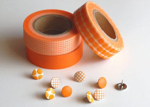 Make Washi Tape Covered Thumbtacks