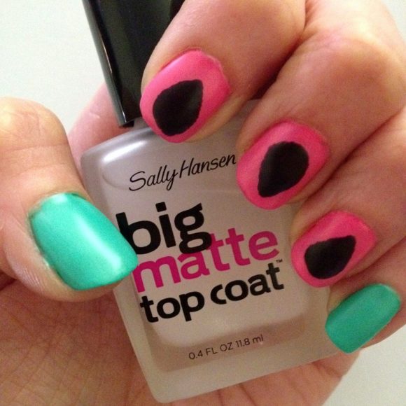 simple watermelon manicure